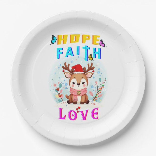 Hoffnung Glaube Liebe Pappteller (Vorderseite)