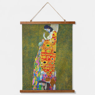 Hoffnung, Gustav Klimt Wandteppich Mit Holzrahmen