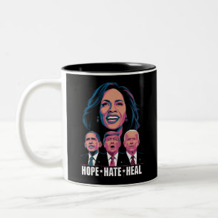 Hoffnung Hass Heilen Erheben Kamala 2024 Zweifarbige Tasse