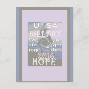 Hoffnung Hillary USA Wir sind stärker zusammen Postkarte