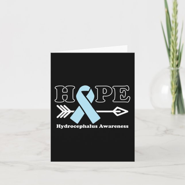 Hoffnung - Hydrocephalus Awareness Light Blue Ribb Karte (Vorderseite)