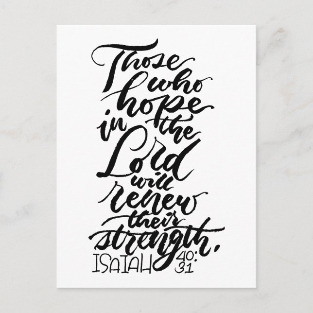 Hoffnung im Lord Brush Script Postkarte (Vorderseite)