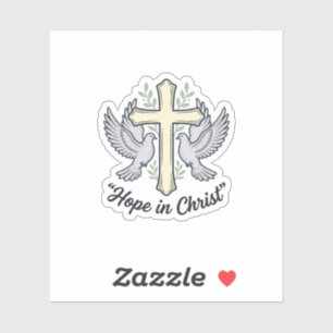 Hoffnung in Christus Taube Kreuz Vintage Christlic Aufkleber