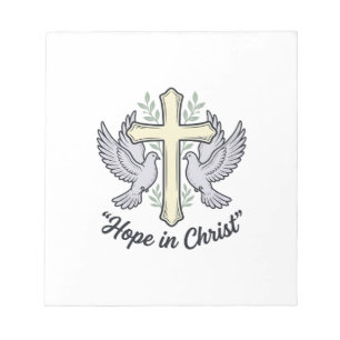Hoffnung in Christus Taube Kreuz Vintage Christlic Notizblock