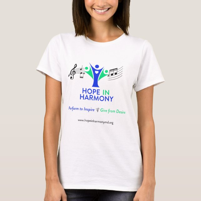 Hoffnung in Harmonie Shirt mit Logo/Motto-Front (Vorderseite)