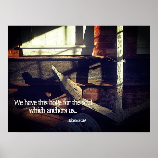 Hoffnung in Jesus Hebrews 6:19 Ankerplakat Poster (Vorne)
