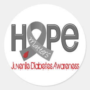 Hoffnung ist 2 Jugenddiabetes von Bedeutung Runder Aufkleber