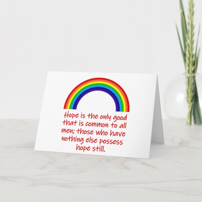 Hoffnung ist das einzige Gute Karte (Vorderseite)