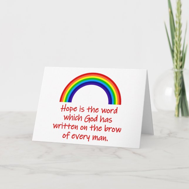 Hoffnung ist das Wort Karte (Vorderseite)