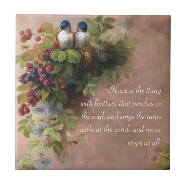Hoffnung ist die Sache mit künstlerischer Fliese (Vorderseite)