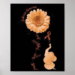 Hoffnung Kampf Liebe Elefant Sonnenblume Leukämie Poster