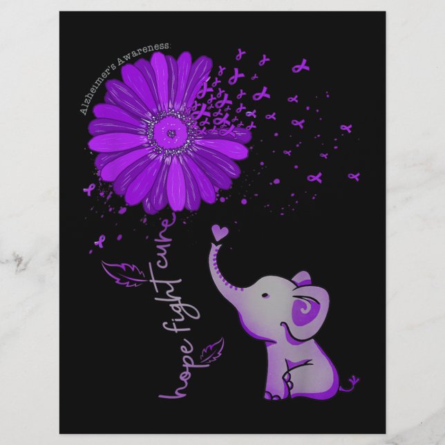 Hoffnung Kämpfen Niedlicher Elefant Alzheimer's Li Flyer (Vorne)