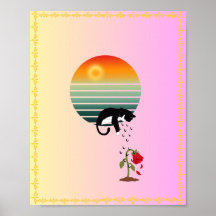 Hoffnung - Katzenposter/Sonnenaufgang Poster