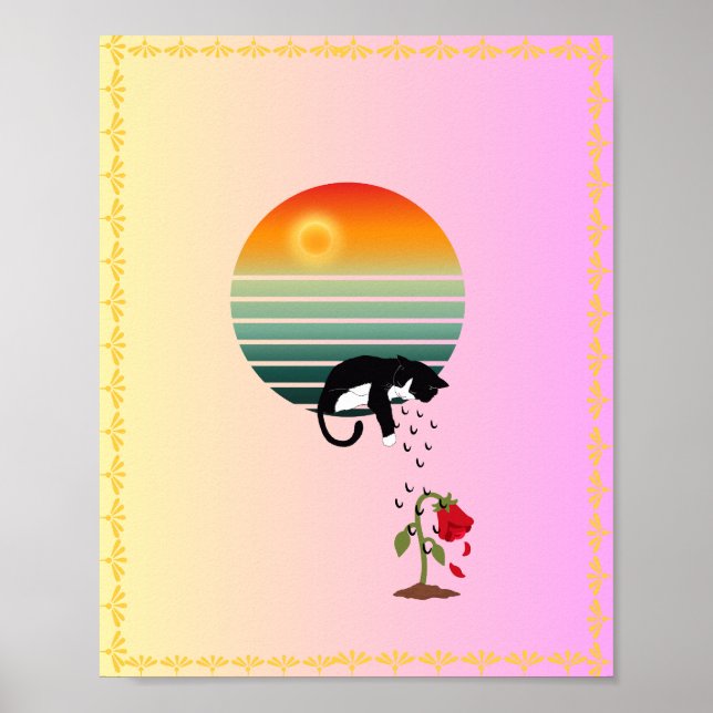 Hoffnung - Katzenposter/Sonnenaufgang Poster (Vorne)