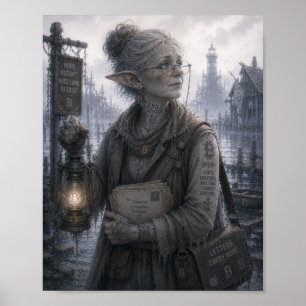 Hoffnung / Leuchtturmwärter / überfluteter Pier Poster