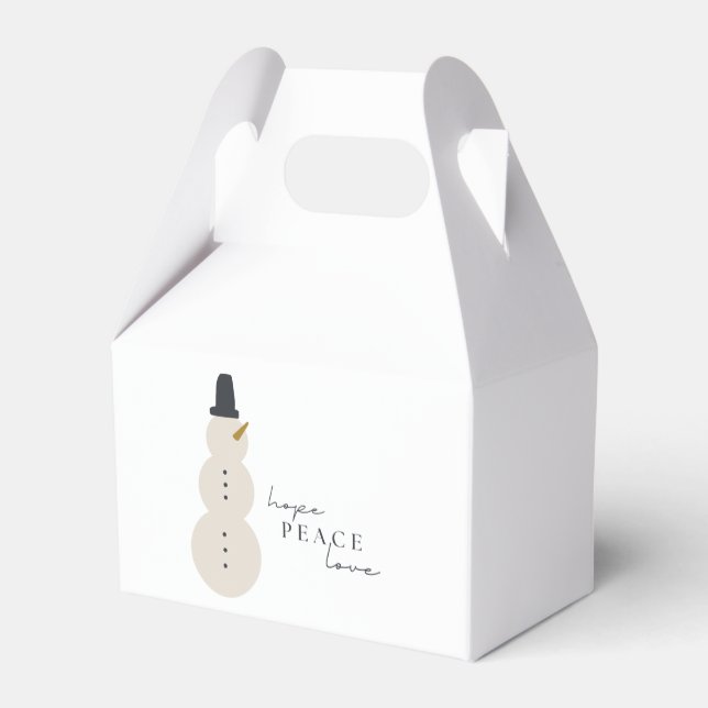 Hoffnung Liebe. Christmas Snowman Favor Box Geschenkschachtel (Rückseite)
