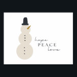 Hoffnung Liebe. Christmas Snowman Prints Posters Poster<br><div class="desc">Hoffnungsfrieden Liebe. Weihnachts-Weihnachtsfeiertag Winter Schneemann Poster & Prints</div>