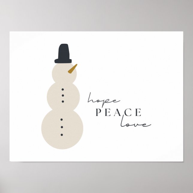 Hoffnung Liebe. Christmas Snowman Prints Posters Poster (Vorne)