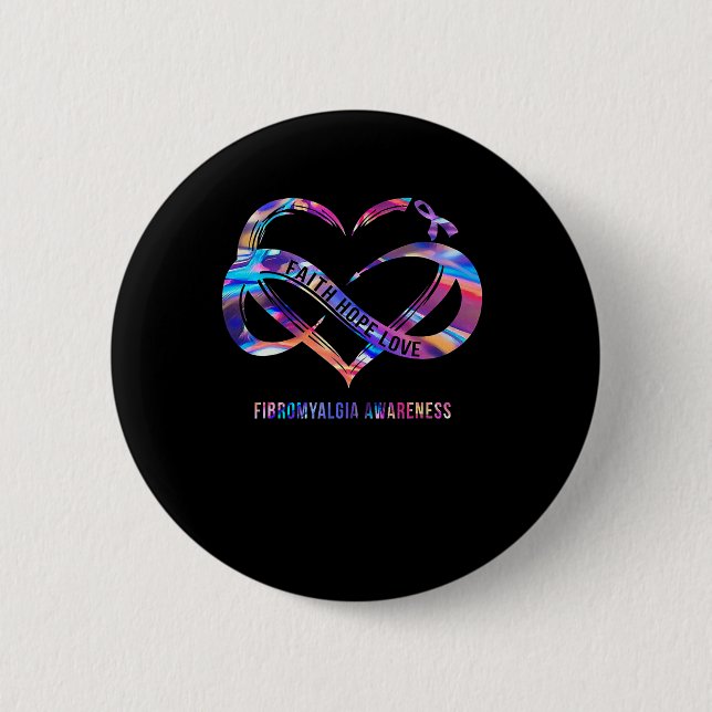 Hoffnung Liebe Fibromyalgie Bewusstsein 2 Button (Vorderseite)