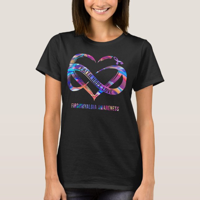 Hoffnung Liebe Fibromyalgie Bewusstsein 2 T-Shirt (Vorderseite)