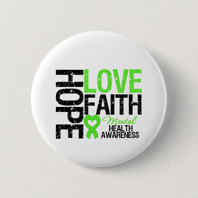 Hoffnung Liebe Glauben Psychische Gesundheit Bewus Button (Vorderseite)