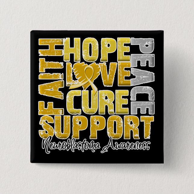 Hoffnung Liebe Heilung Neuroblastoma Bewusstsein Button (Vorderseite)