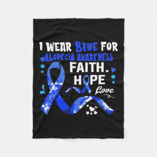 Hoffnung Liebe ich tragen Blau für Alopezie Bewuss Fleecedecke