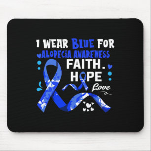 Hoffnung Liebe ich tragen Blau für Alopezie Bewuss Mousepad