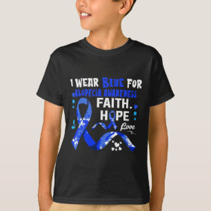 Hoffnung Liebe ich tragen Blau für Alopezie Bewuss T-Shirt