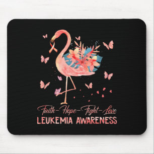 Hoffnung Liebe Rosa Flamingo Brust Leukämie-Bewuss Mousepad