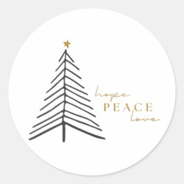 Hoffnung Liebe. Weihnachtsaufkleber Runder Aufkleber