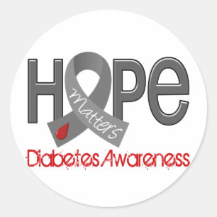 Hoffnung Materie 2 Diabetes Runder Aufkleber
