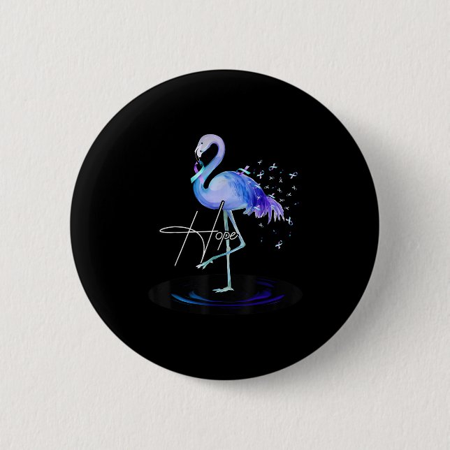 Hoffnung mit Flamingo Suizidprävention Bewusstsein Button (Vorderseite)