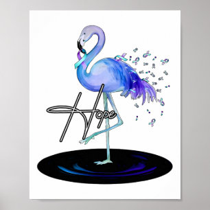 Hoffnung mit Flamingo Suizidprävention Bewusstsein Poster