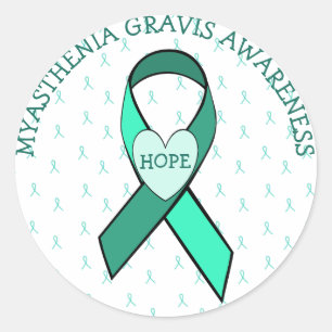 HOFFNUNG MYASTHENIA GRAVIS AWARENESS RIBBON STICKE RUNDER AUFKLEBER