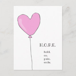 Hoffnung - Pink Ballon mit Sweet motivierend Zitat Postkarte