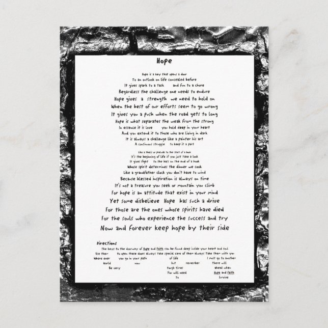 Hoffnung Postkarte (Vorderseite)