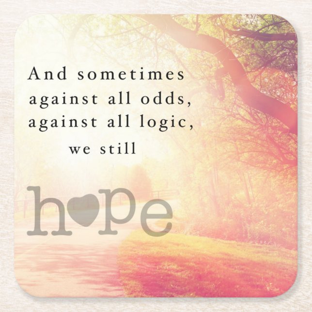 Hoffnung Rechteckiger Pappuntersetzer (Vorderseite)