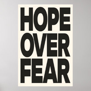 Hoffnung über Angst A3 A4 Kunstdruck. Protestkunst Poster