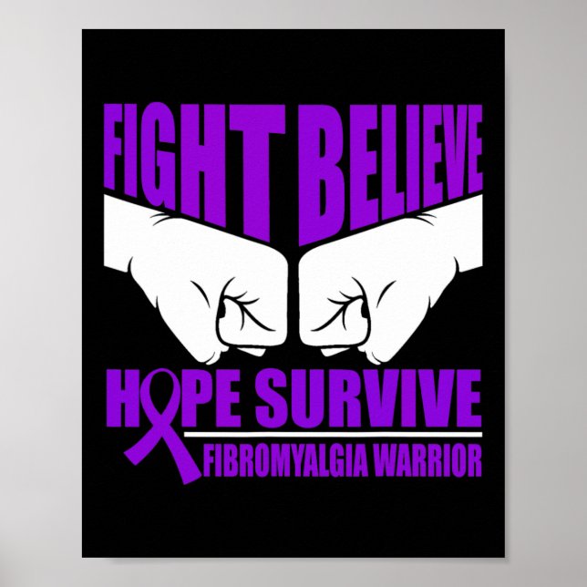 Hoffnung Überleben Fibromyalgie Krieger Poster (Vorne)