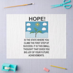 Hoffnung und Inspiration Motivation Seidenpapier