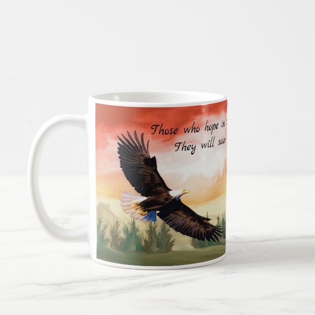 Hoffnung und Kraft Isaiah Bible Verse Kaffeetasse (Links)