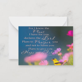 Hoffnung und künftige Blume und Vögel Mitteilungskarte