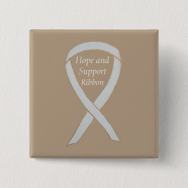 Hoffnung und Unterstützung für das White Ribbon-Bu Button (Vorderseite)