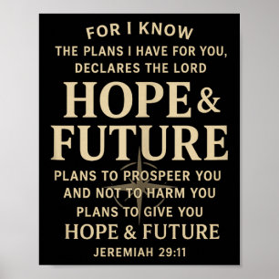 Hoffnung und Zukunft Jeremia 29_11 Christliche Bib Poster