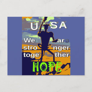 Hoffnung USA Wir sind stärker zusammen Inspirieren Postkarte