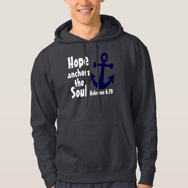 Hoffnung verankert den Soul Hebräerbibelvers Hoodie (Vorderseite)