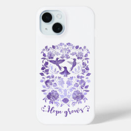 Hoffnung wächst - Lavendel Linocut Bird Inspiratio Case-Mate iPhone Hülle