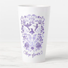 Hoffnung wächst - Lavendel Linocut Bird Inspiratio Milchtasse