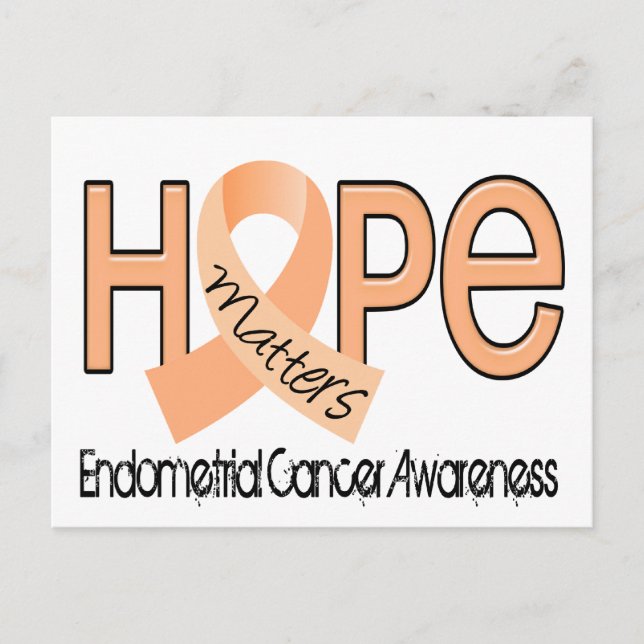 Hoffnung zählt 2 Endometriumkrebs Postkarte (Vorderseite)
